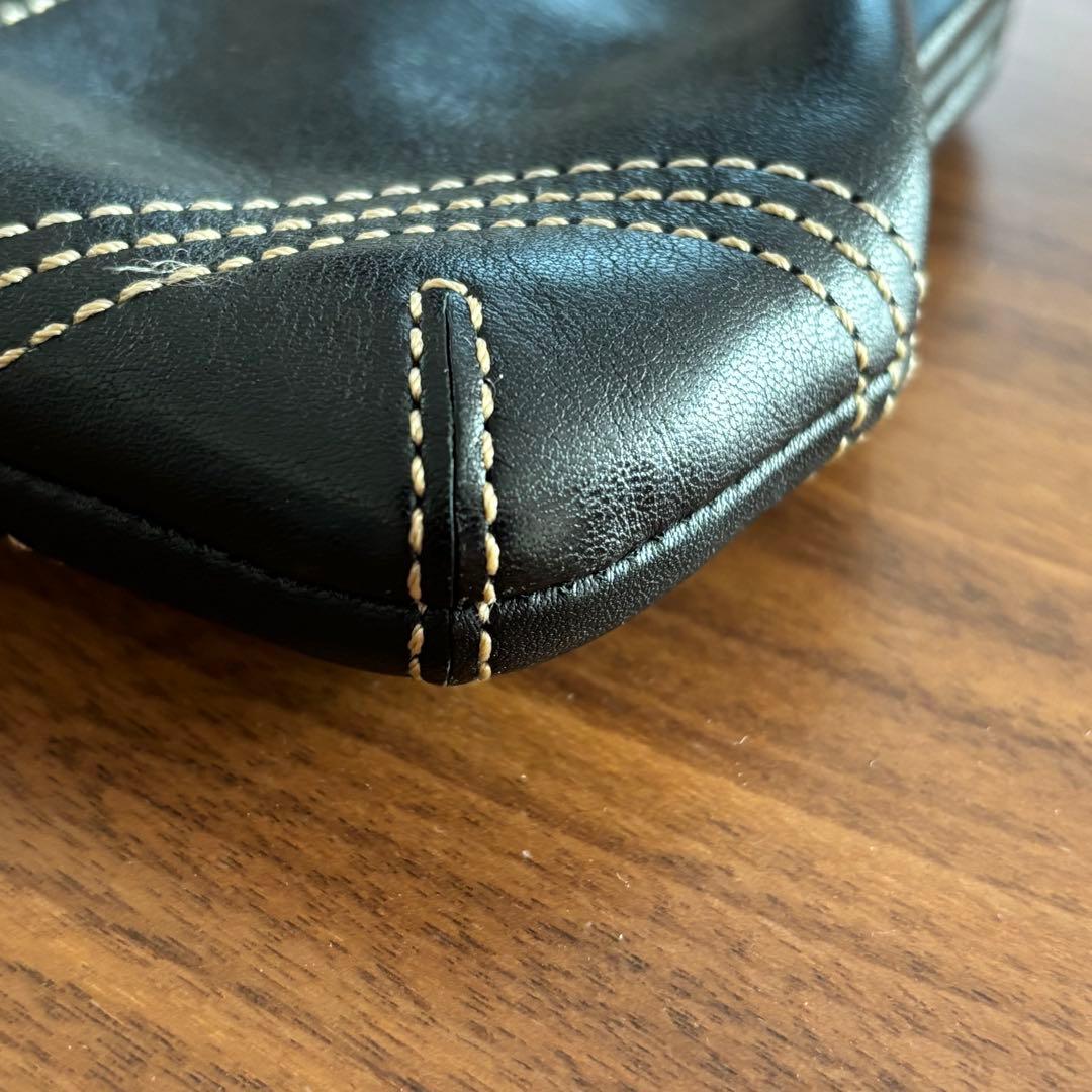 COACH　コーチ　がま口　ケース　革　黒