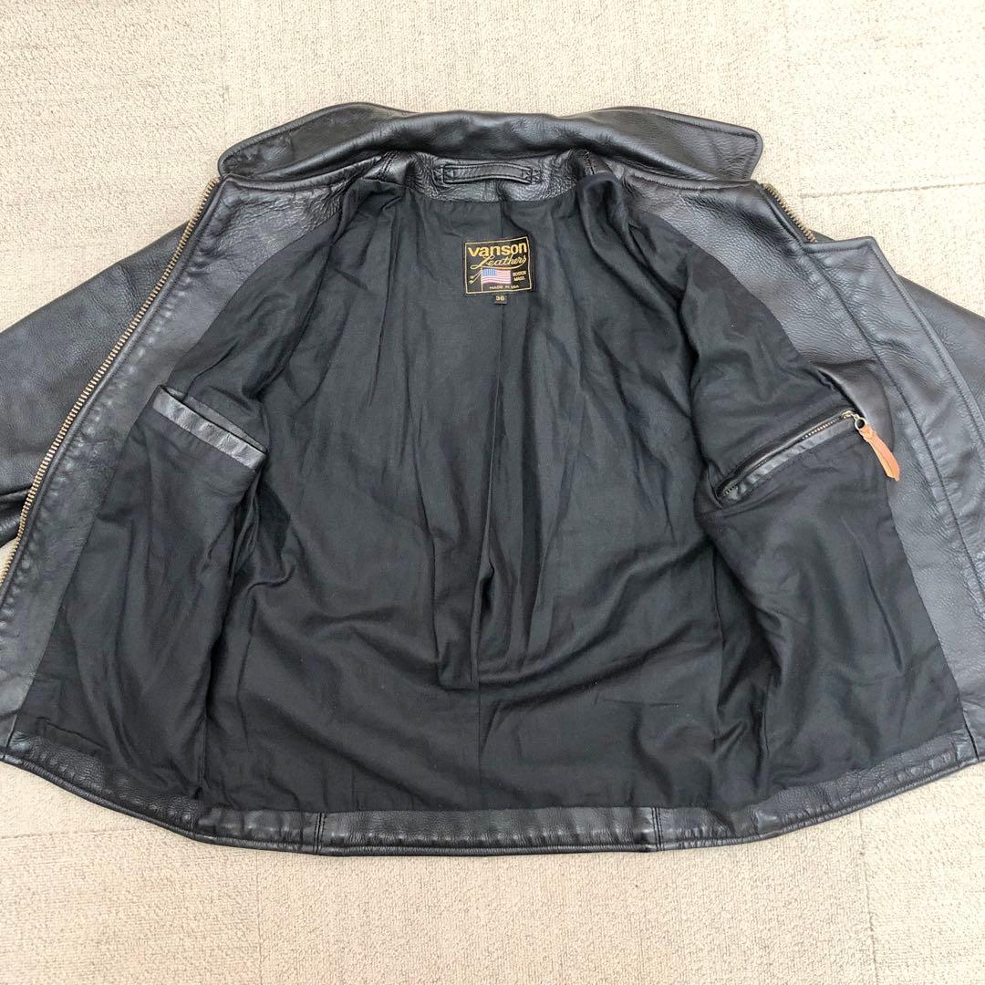 バンソン 90s レザー ジャケット ライダーズ ブラック 36 S3009