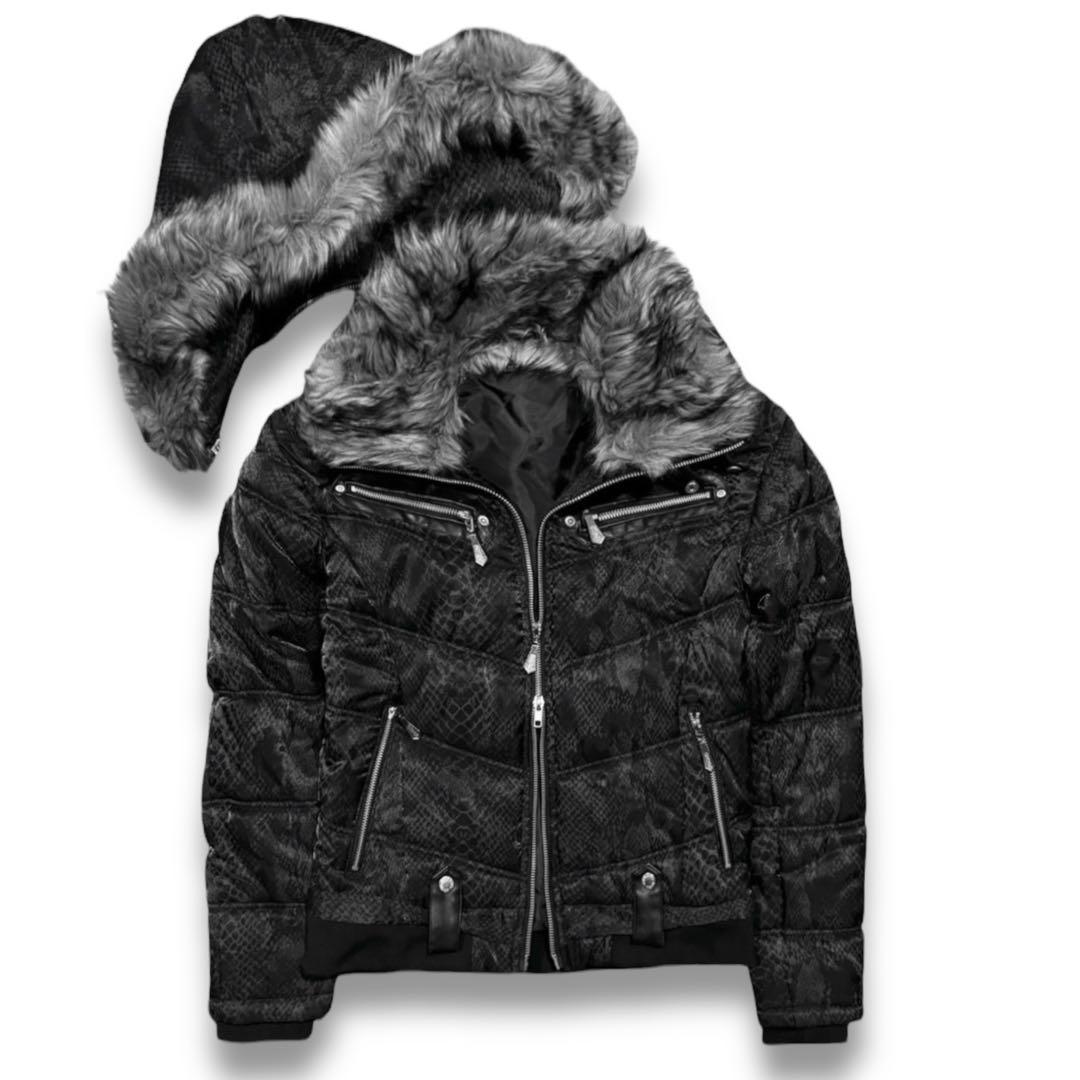 BURNINGS SHO python fur jacket V系 y2k