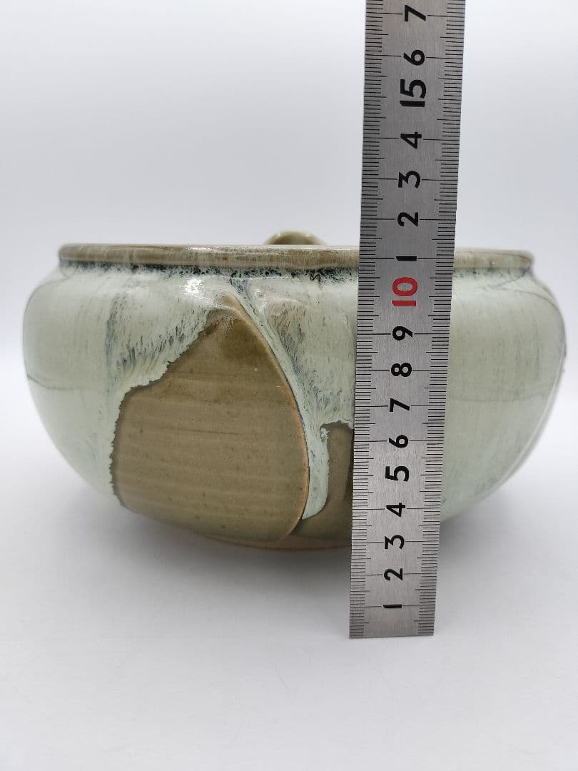 b164 【未使用】水指 捻梅 即中斎好 萬古 福森比路志 塗蓋付 木箱 茶道具