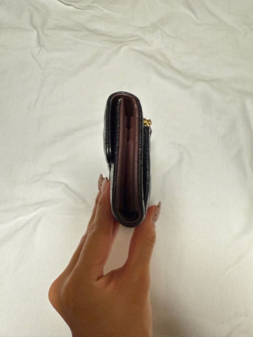 CHANEL 黒 三つ折り財布