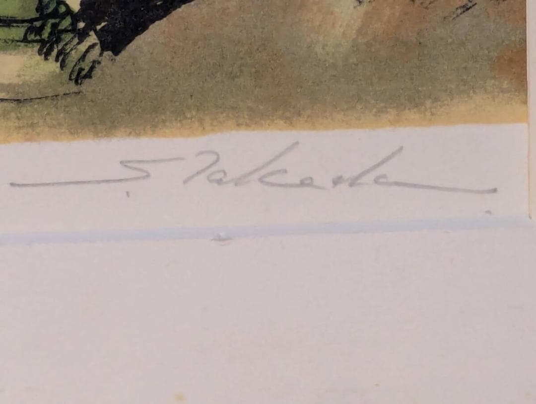 【真作】版画　リトグラフ　パリの街角と教会　ヨーロッパ風景版画　Y42