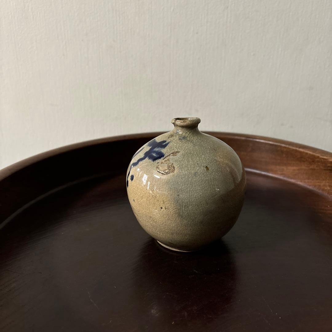 古瀬戸　丹波油壷　古伊万里　江戸時代 小壺 花器 民藝 検:白洲正子李朝
