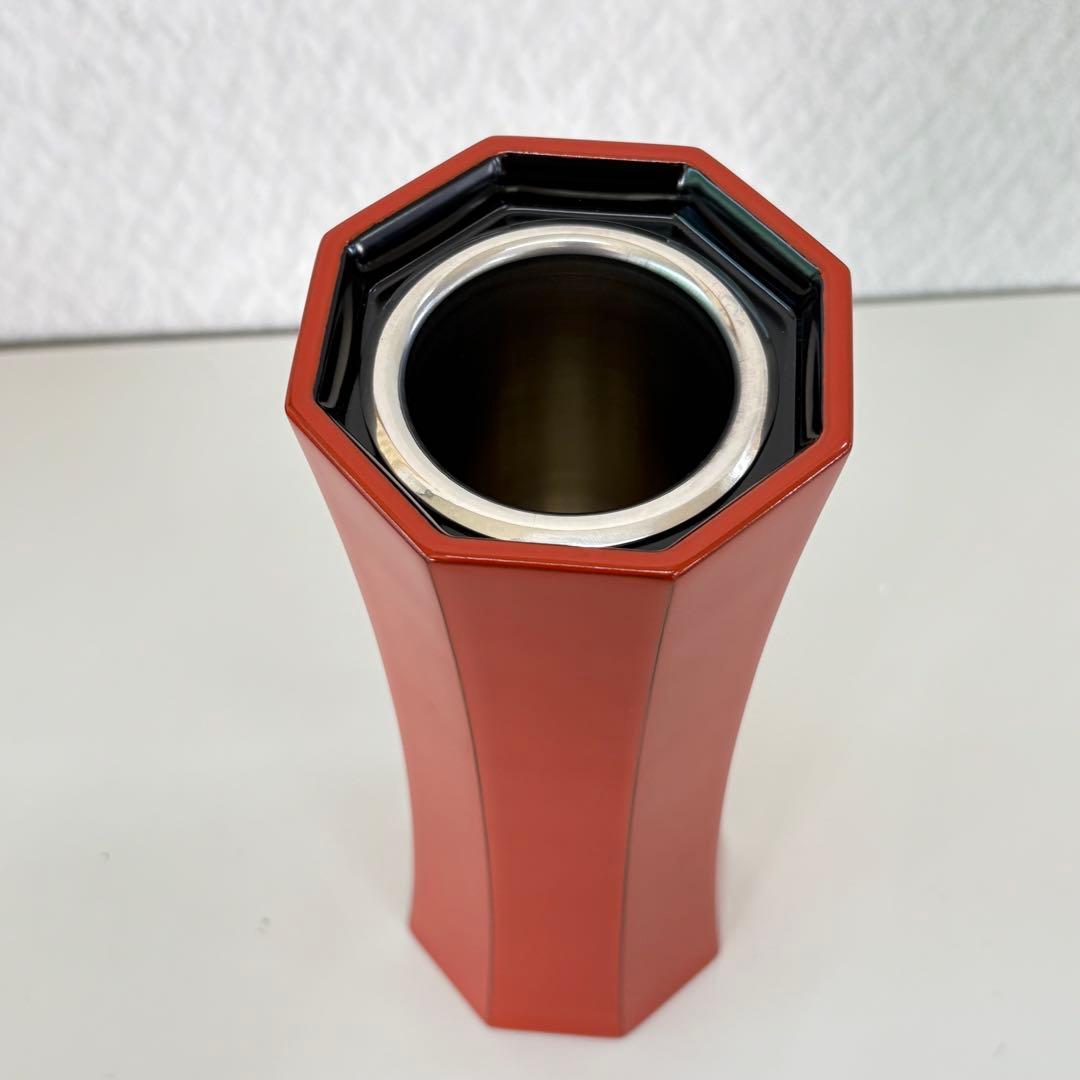 象彦 洗朱 八角 花生 花器　花瓶　未使用