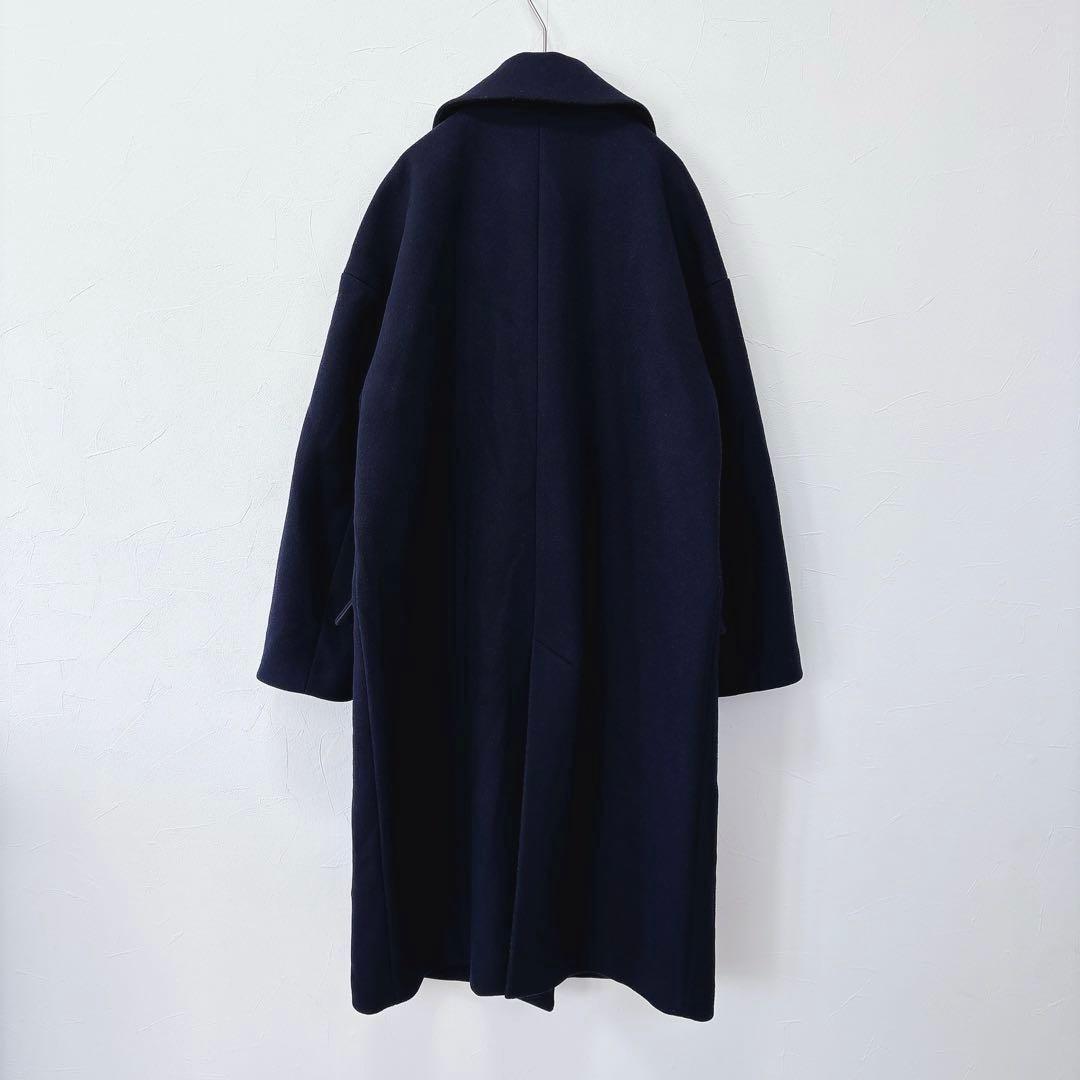 フレームワーク ハミルトン ラムウール ダブルチェスターコート 38 ネイビー