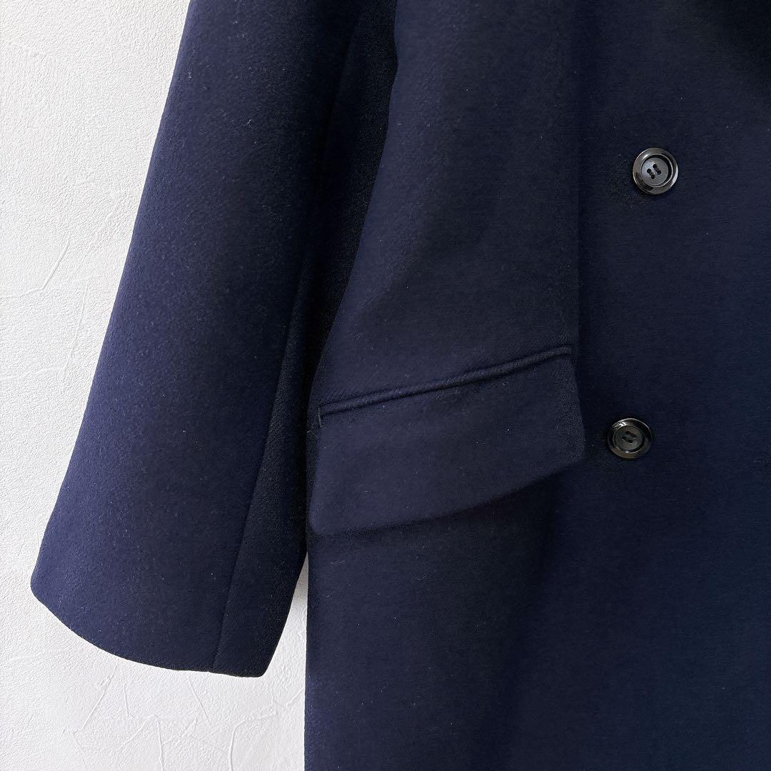 フレームワーク ハミルトン ラムウール ダブルチェスターコート 38 ネイビー
