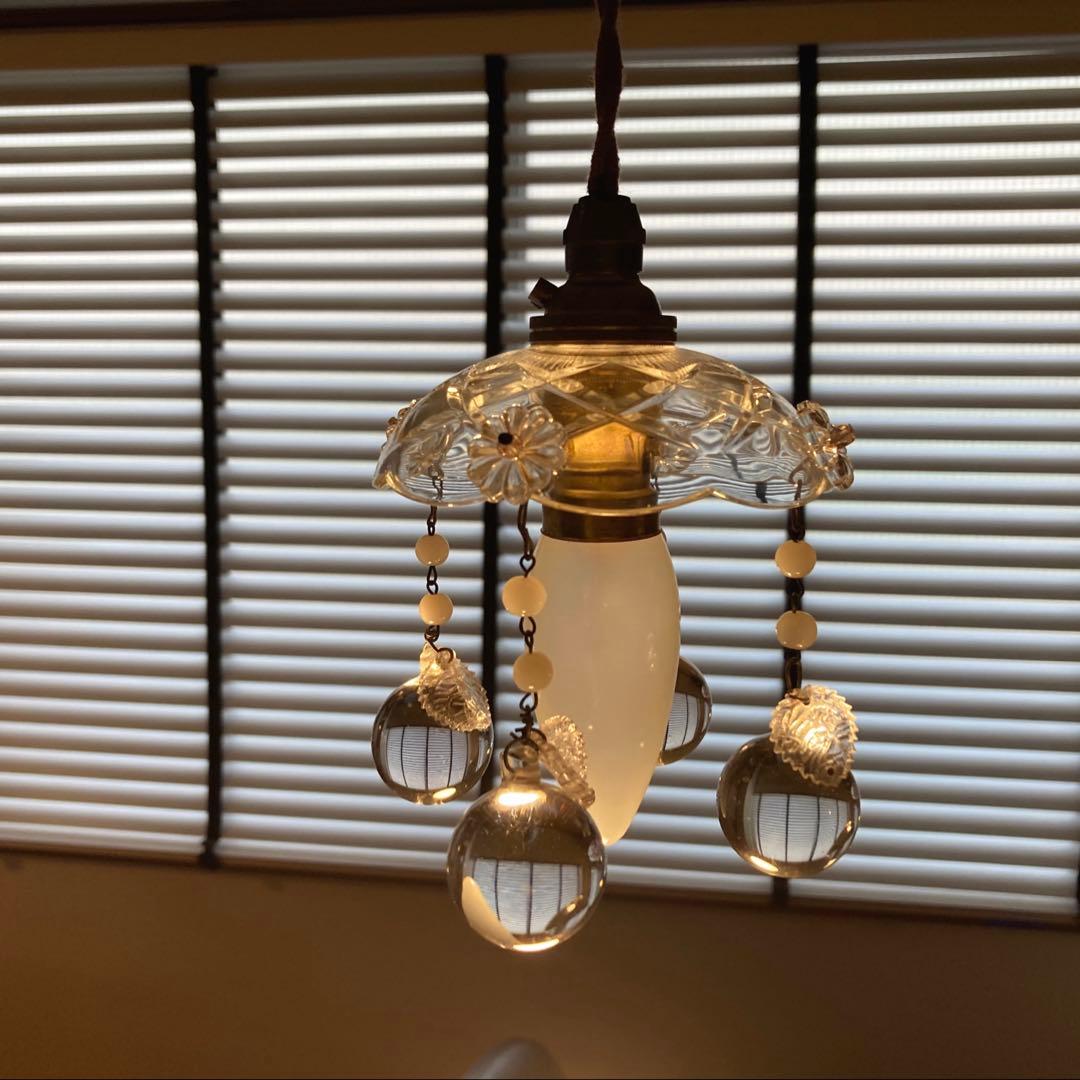 （専用）ミニシャンデリア　【りんご】　19世紀　フランス　アンティーク　シェード