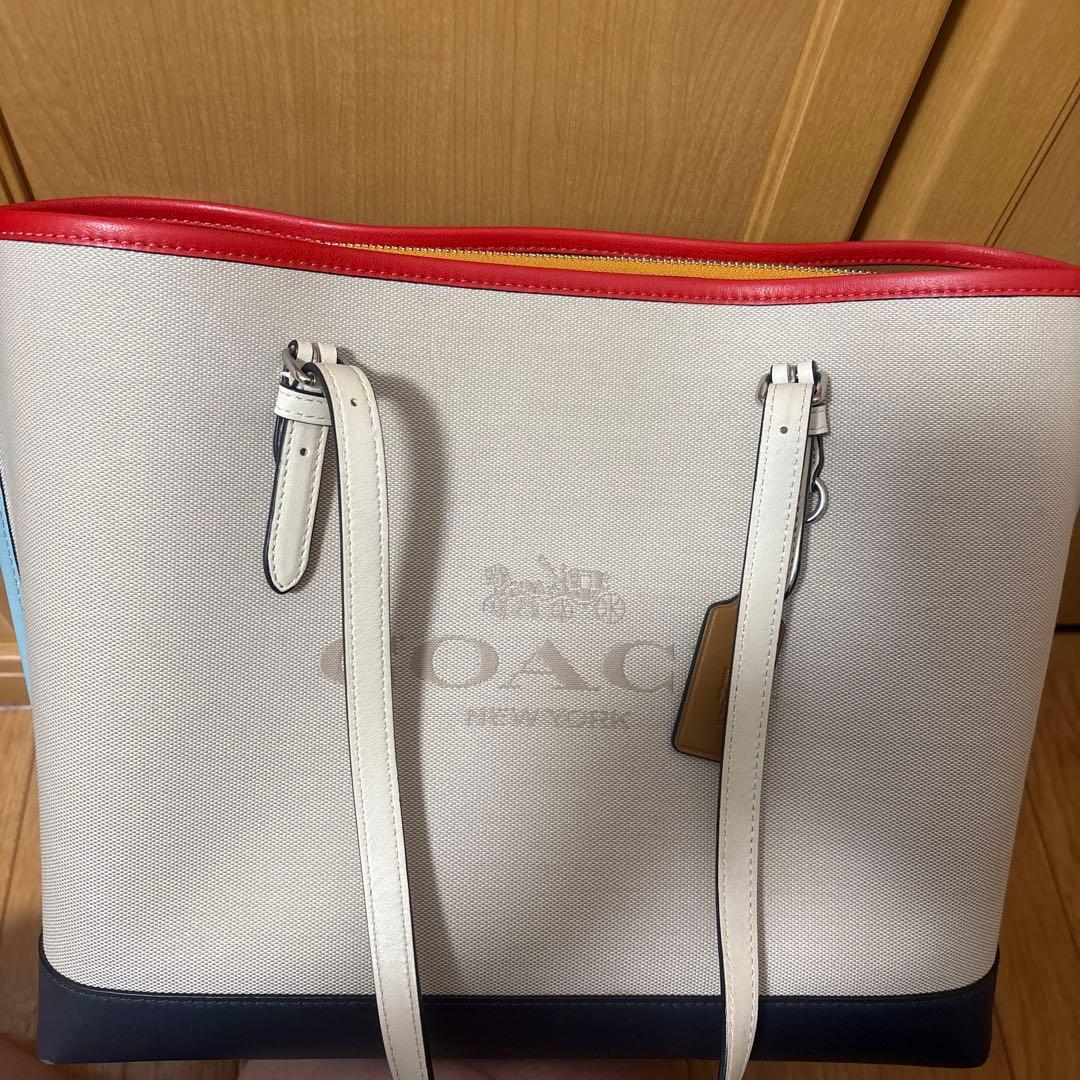 COACH ショルダーバッグ ベージュ/赤/黒