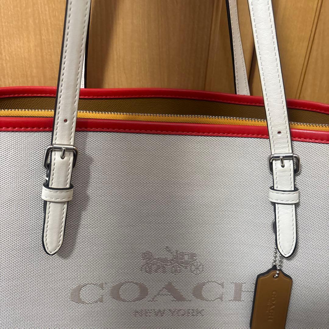 COACH ショルダーバッグ ベージュ/赤/黒