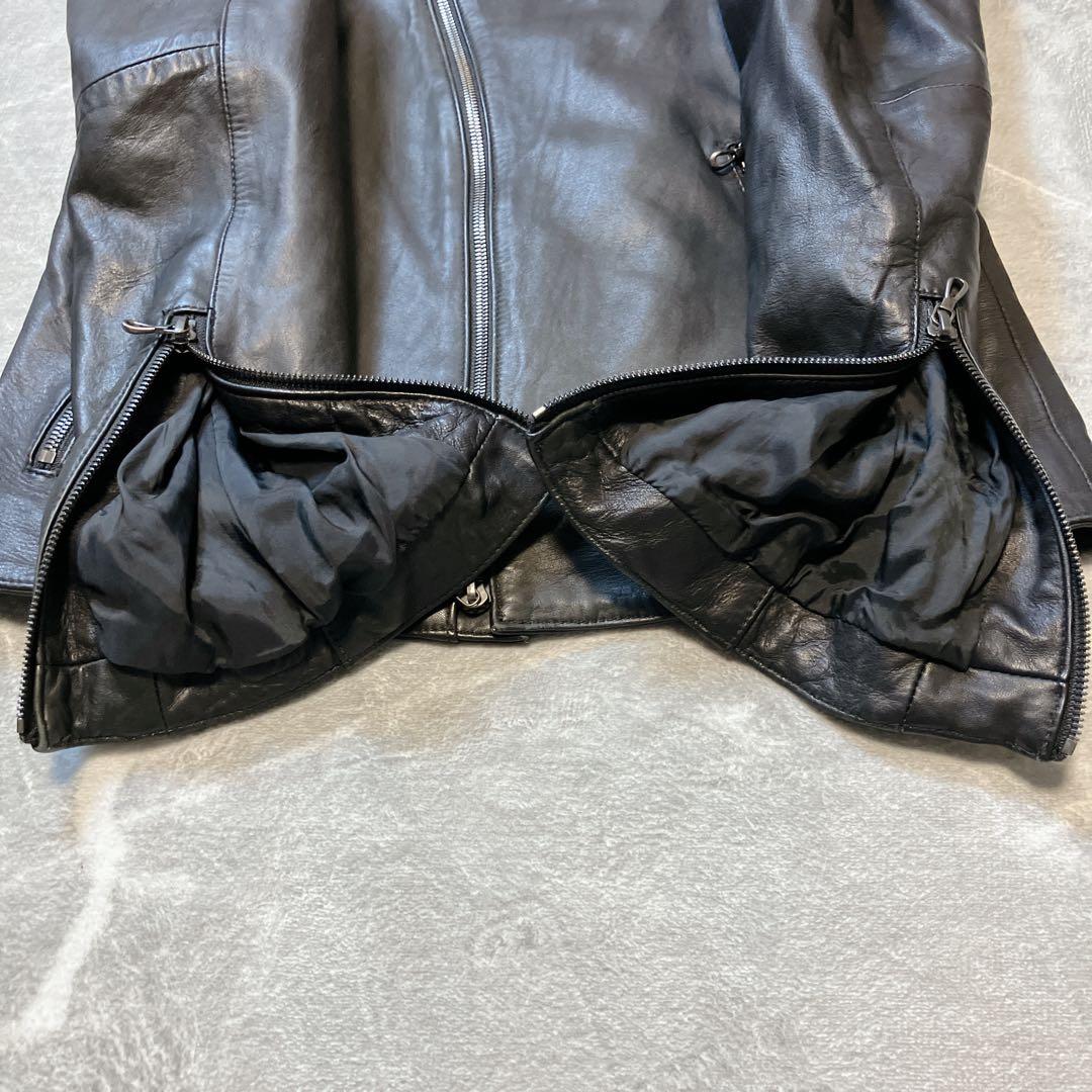 SHELLAC ラムレザー シングルライダース セミダブル レザージャケット L