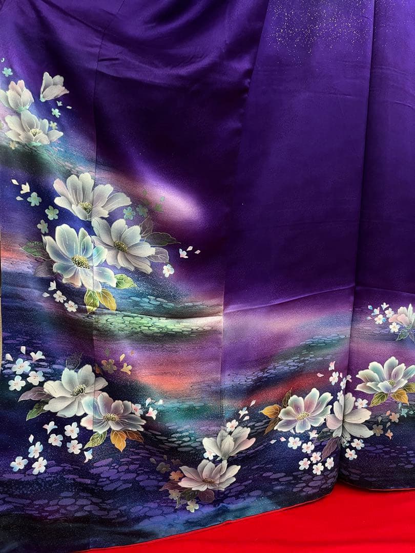 逸品★おしゃれ　中古★振袖★仕立て上がり　NO.B09 紫色　成人式　結婚式