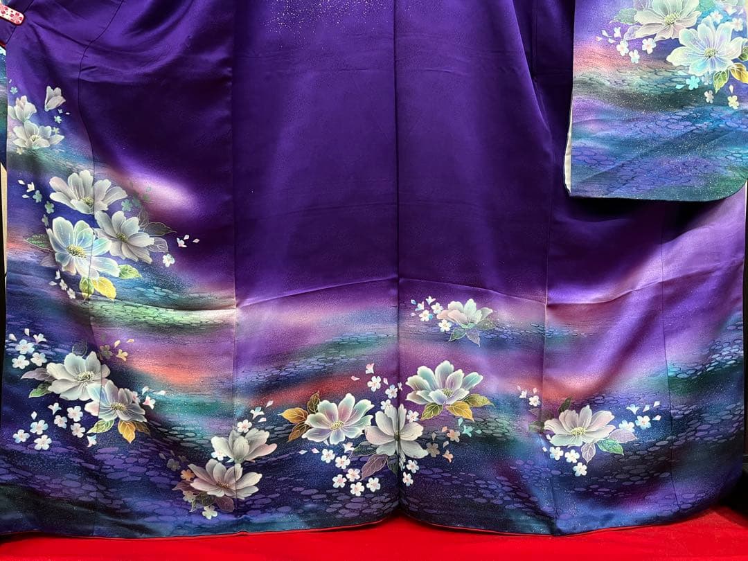 逸品★おしゃれ　中古★振袖★仕立て上がり　NO.B09 紫色　成人式　結婚式