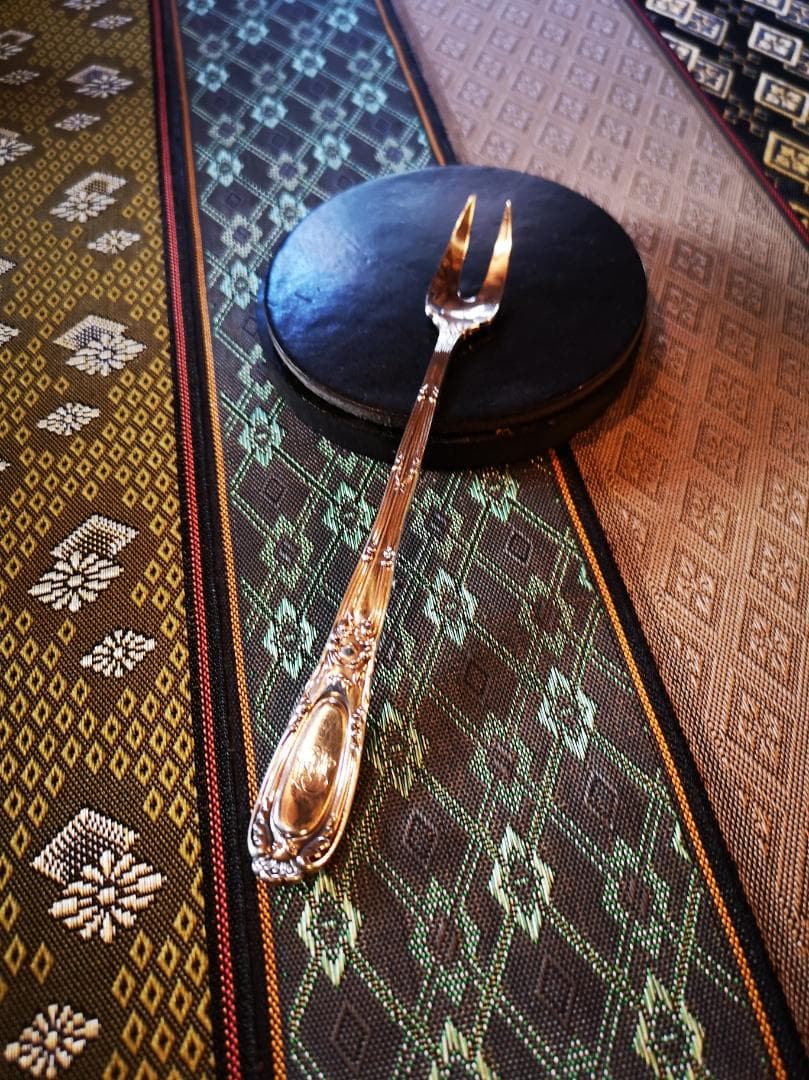 TIFFANY1889銀器フォーク×厚革コースター｜一点物