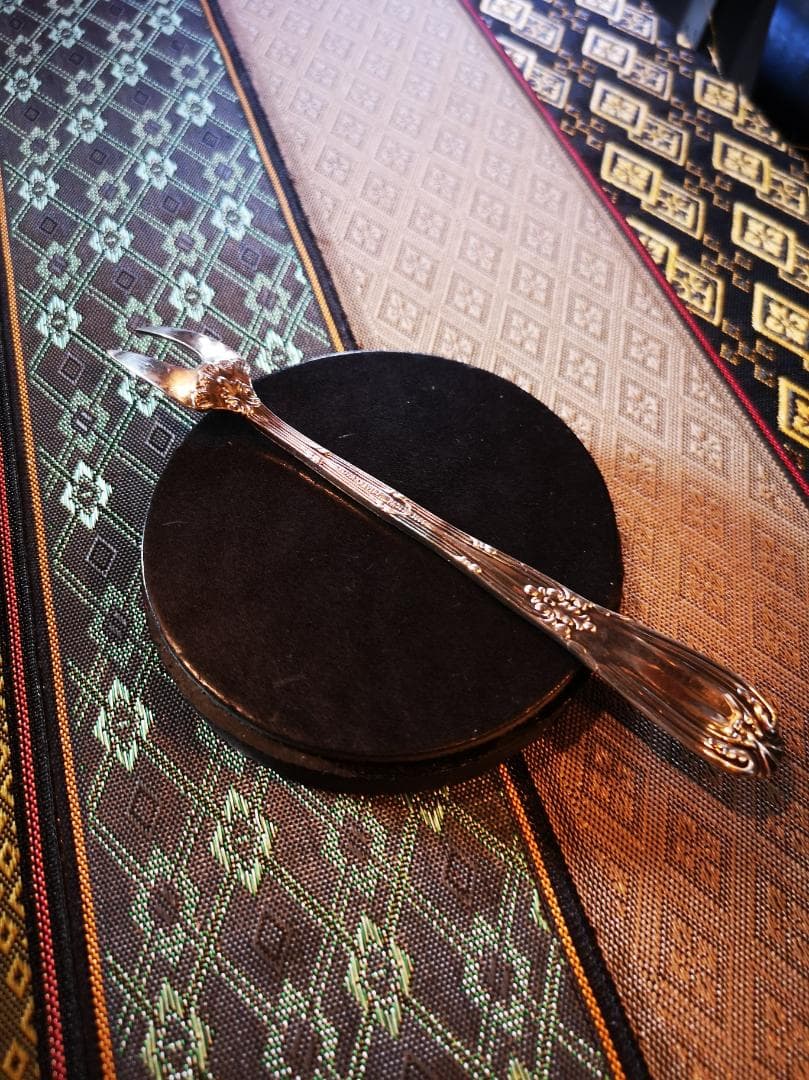 TIFFANY1889銀器フォーク×厚革コースター｜一点物