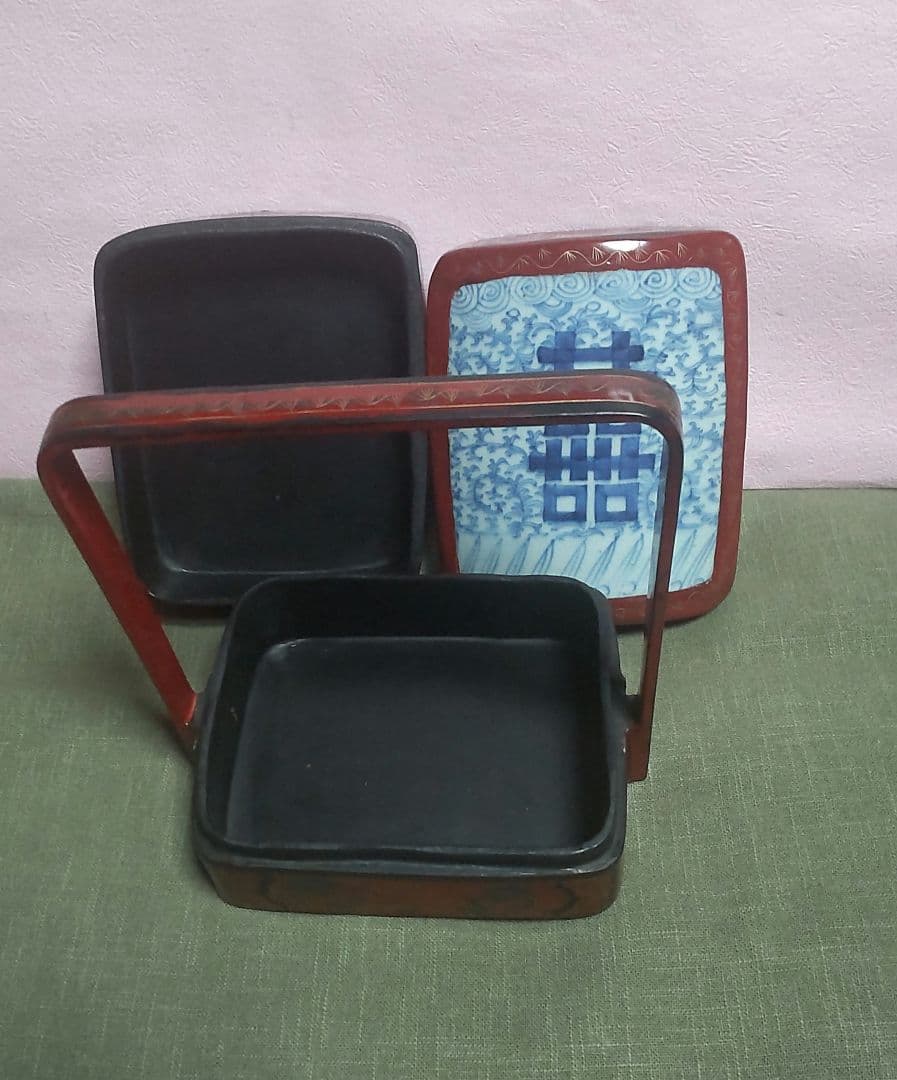 (61*Z234)*漆器 重箱 清朝 中国骨董品 茶道具陶芸
