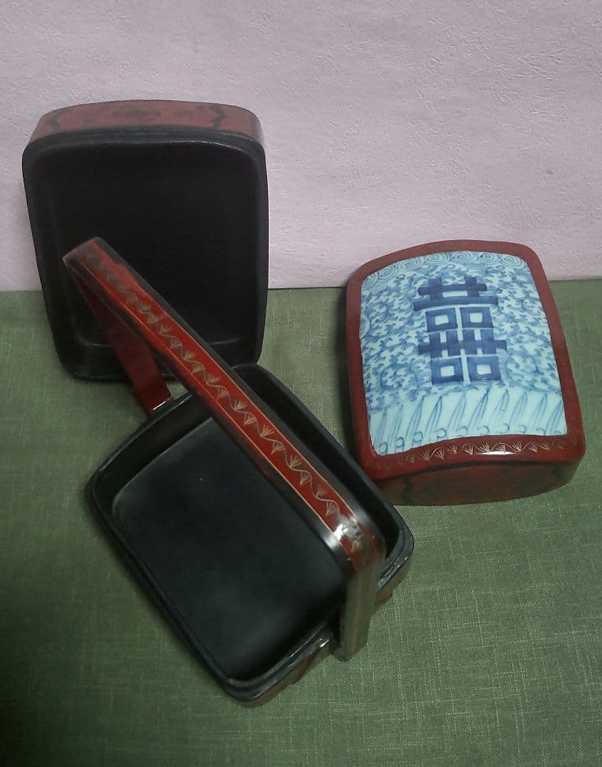 (61*Z234)*漆器 重箱 清朝 中国骨董品 茶道具陶芸