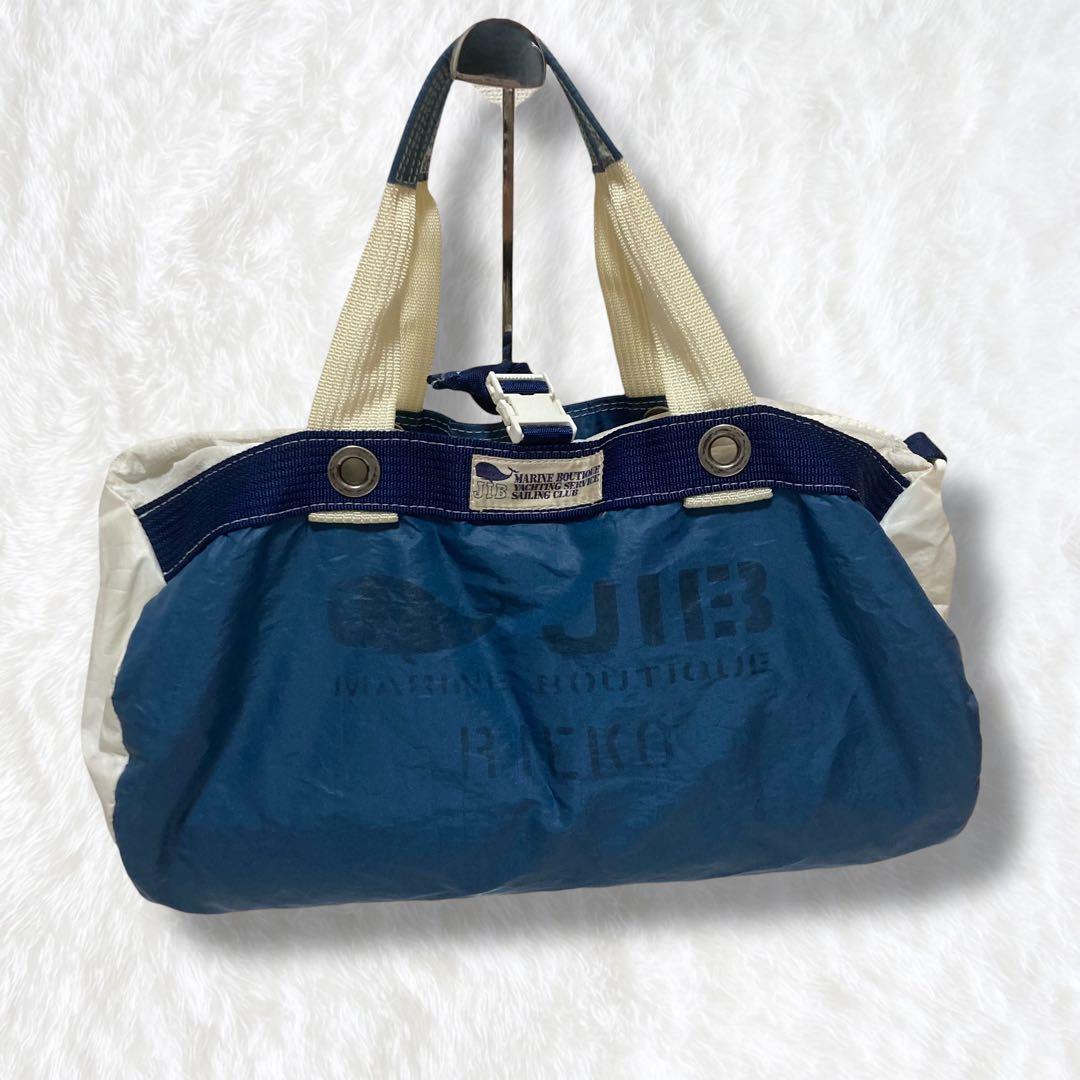 JIB ジブ ダッフルバッグ 2way ショルダーバッグ セイルクロス 紺 白