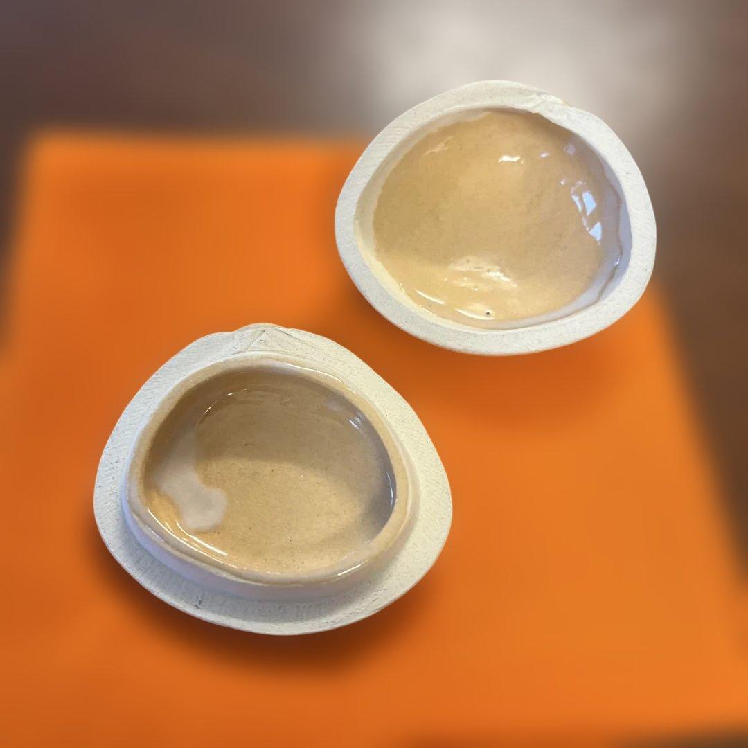 香合　萩焼　十二代　田原陶兵衛造　蛤香合　共箱