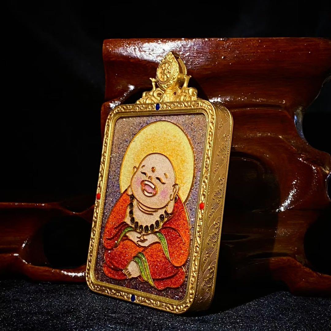 笑顔の仏像 金色フレーム ハヌマーン降臨　プラクルアン　無敵と富　繁栄