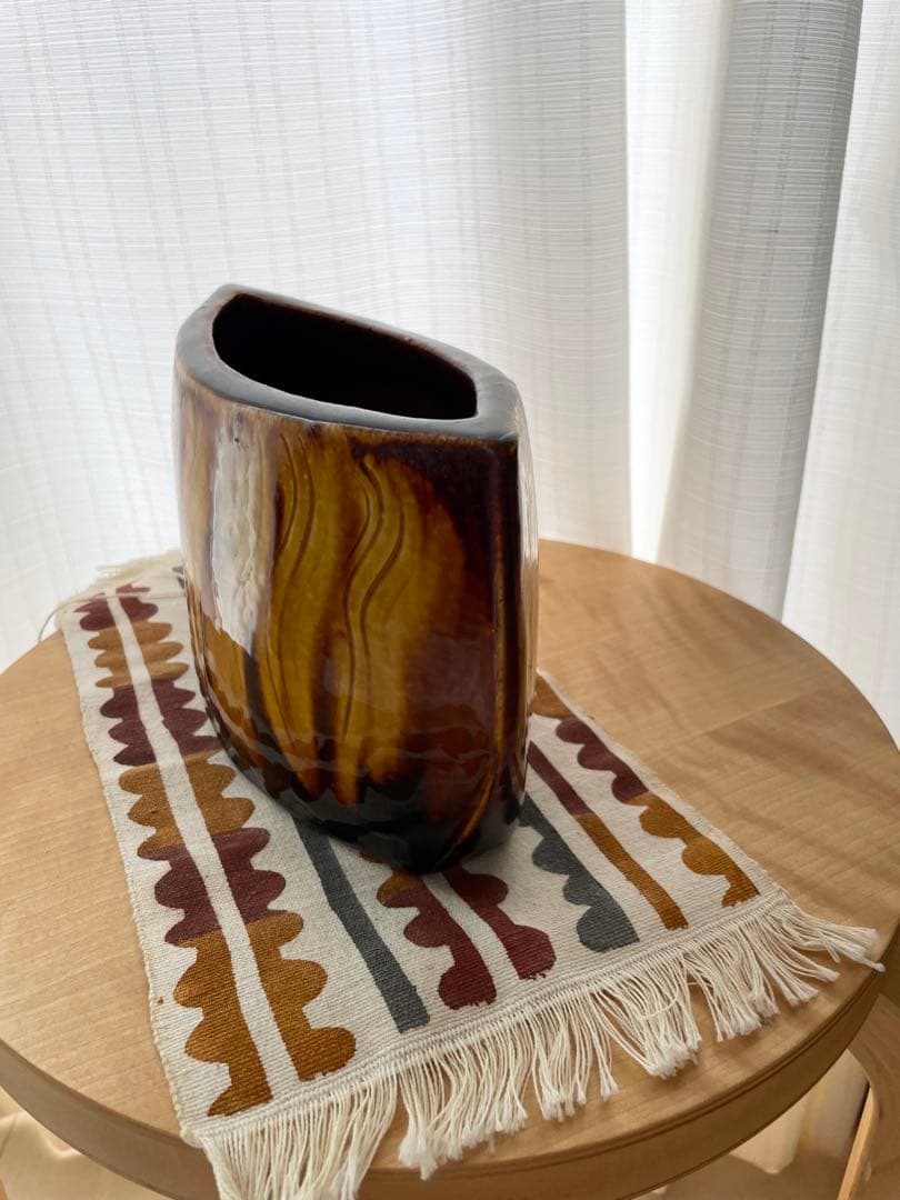 舩木研兒　花生　鐵鉛釉花生　共箱　民藝　出西窯　武内晴二郎