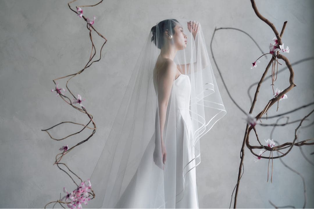 ダブルパイピングウエディングベール250cmOW