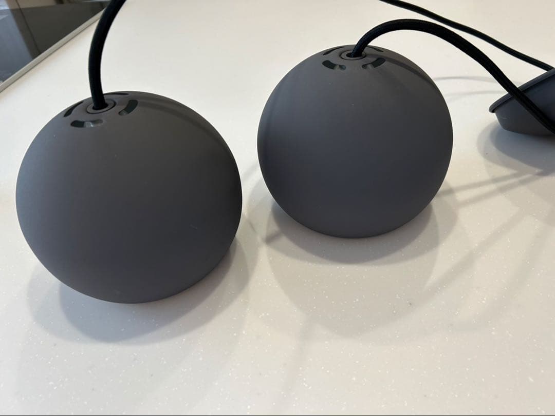 グレー 球形 ペンダントライト2個セット