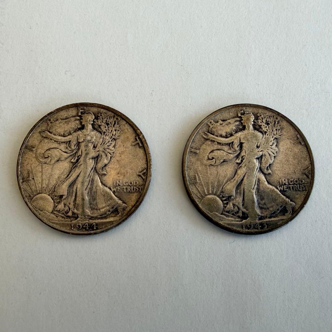 ウォーキング・リバティ ハーフダラー銀貨　2枚まとめて