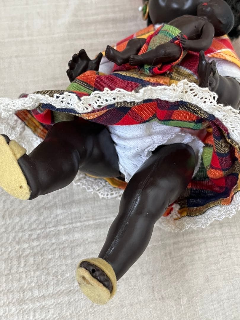 ドイツアンティークヴィンテージブラック褐色肌ドール人形ビスクドールベビーレトロ