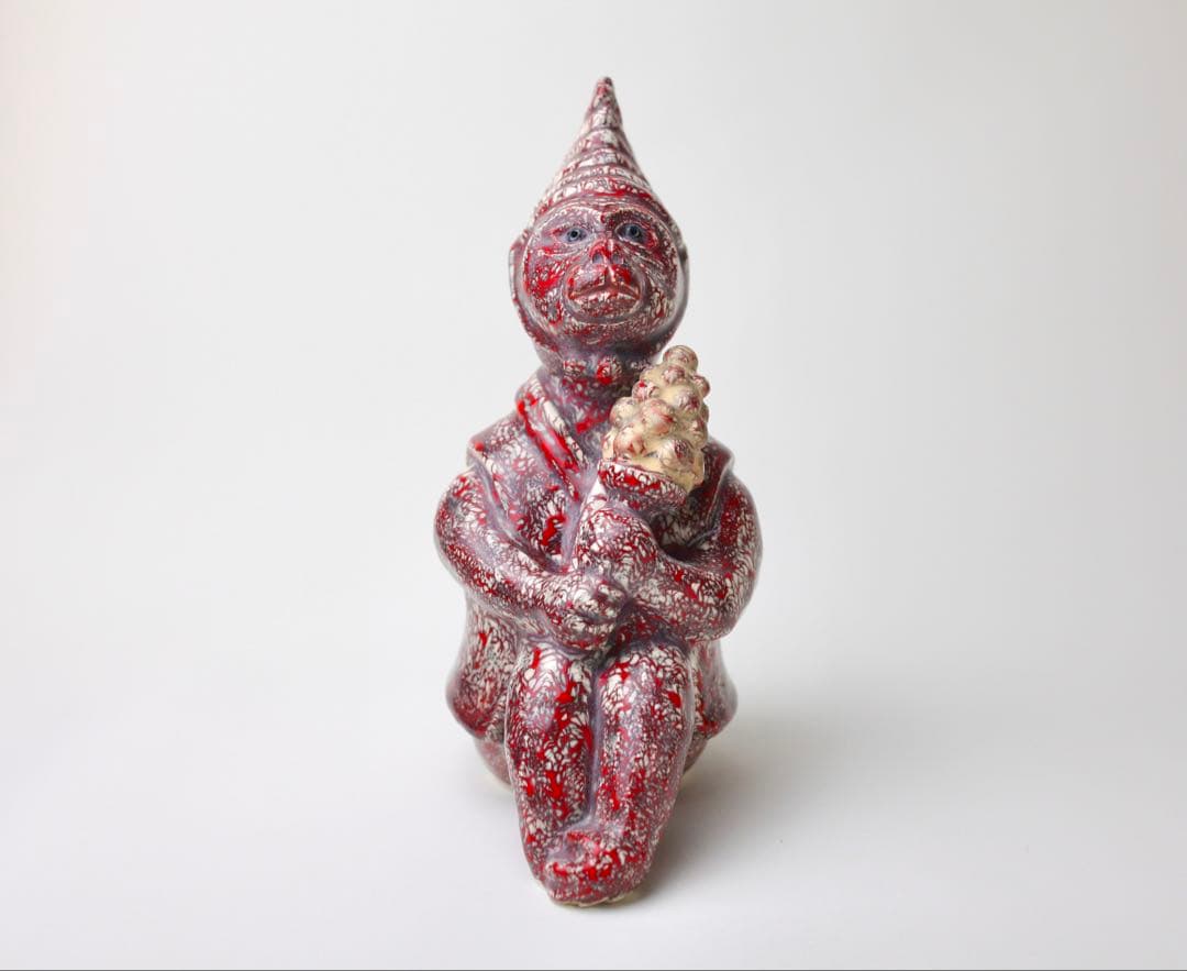 箕面焼　松田箕山　猿　置き物