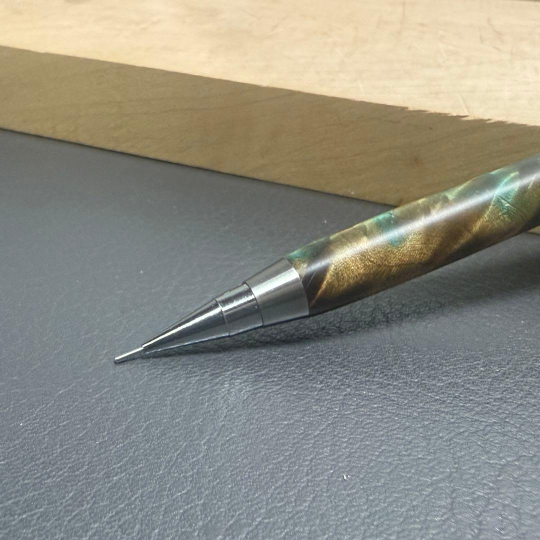 126栃サバ杢スタビ　PG-5用カスタム木軸　低重心テーパータイプ　ステンレス