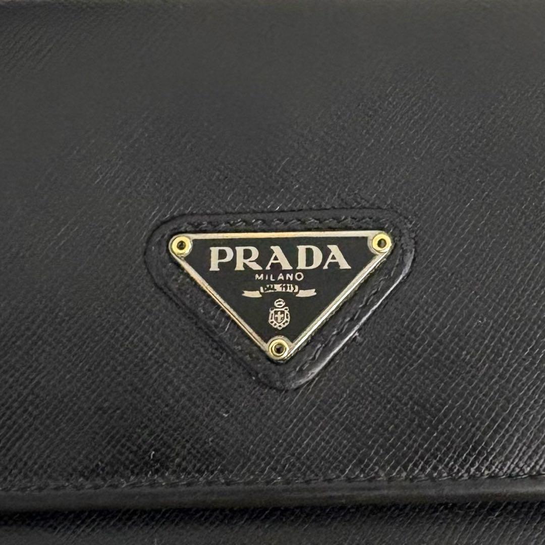 美品✨ PRADA プラダ 三つ折り財布 サフィアーノ 三角ロゴ