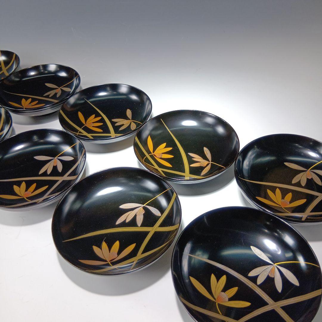 最終値下げ！茶道具　懐石道具　木製蒔絵お碗10客