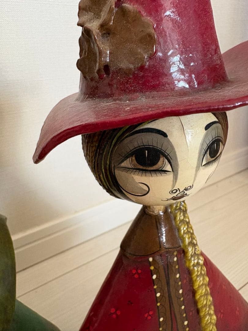 【セルメル】メキシコ民芸ドール姉妹アンティークベーパーマシェ張子1970年代