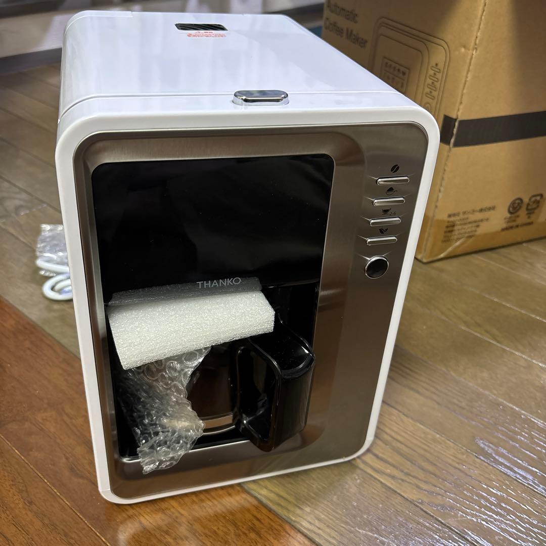 【新品】THANKO 全自動３段ミル付きコーヒーメーカー FLAMCMSWH