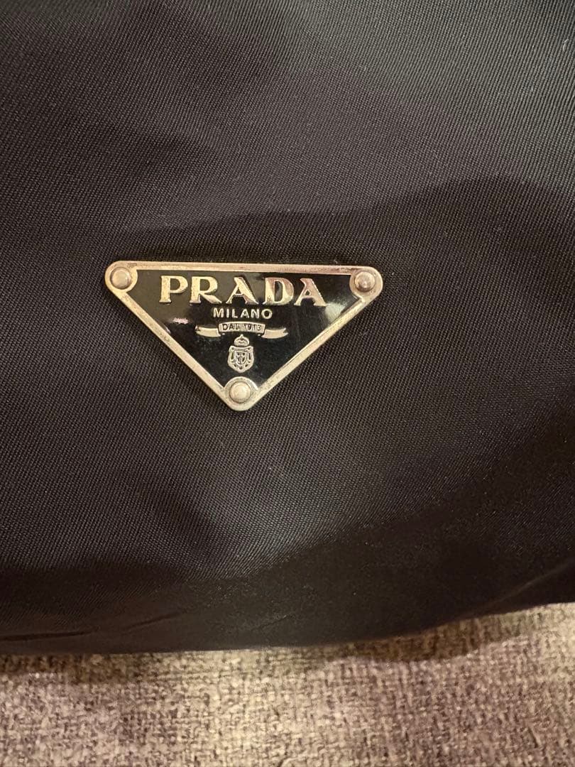 【のんびり◡̈⃝】プラダ ミニボストン ハンドバッグ ナイロン レザー