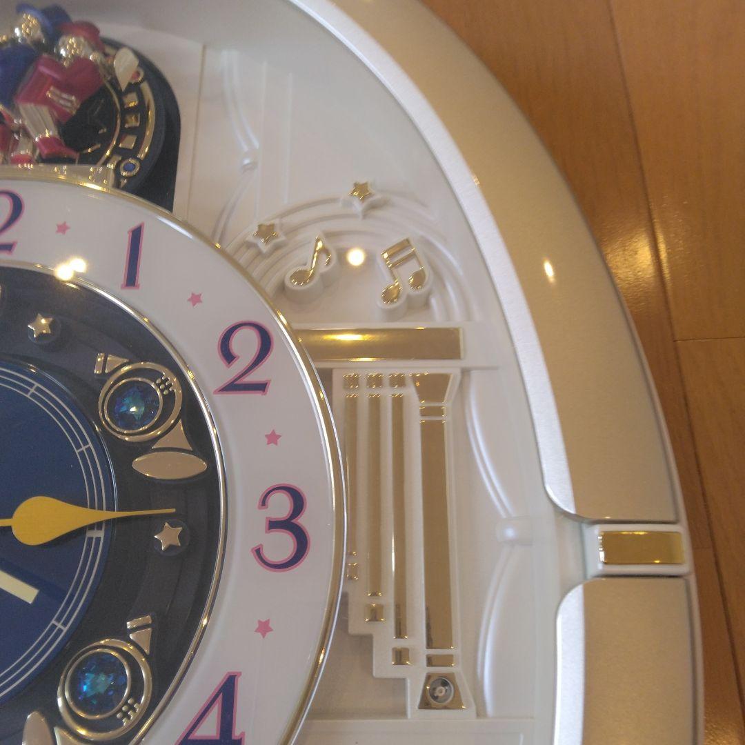 【動作確認済】SEIKO からくり時計 ホワイト 青文字盤