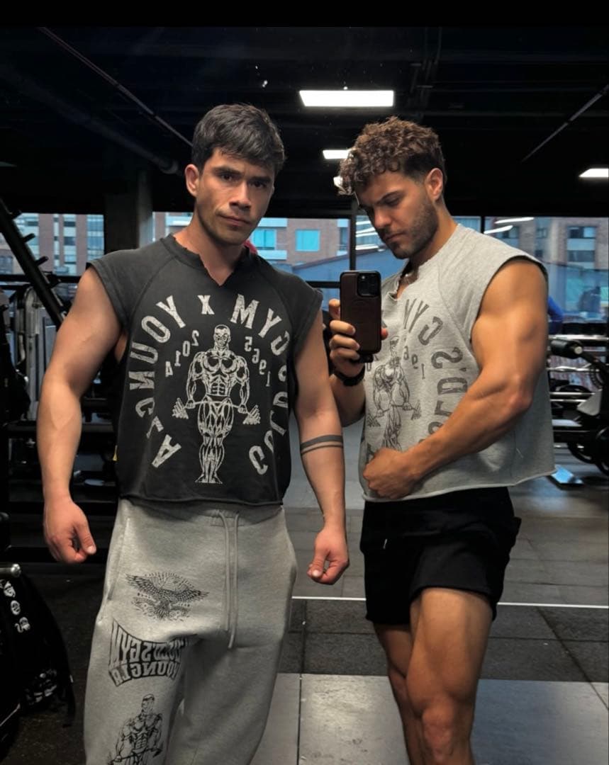  × GOLD'S GYM カットオフ　グレー