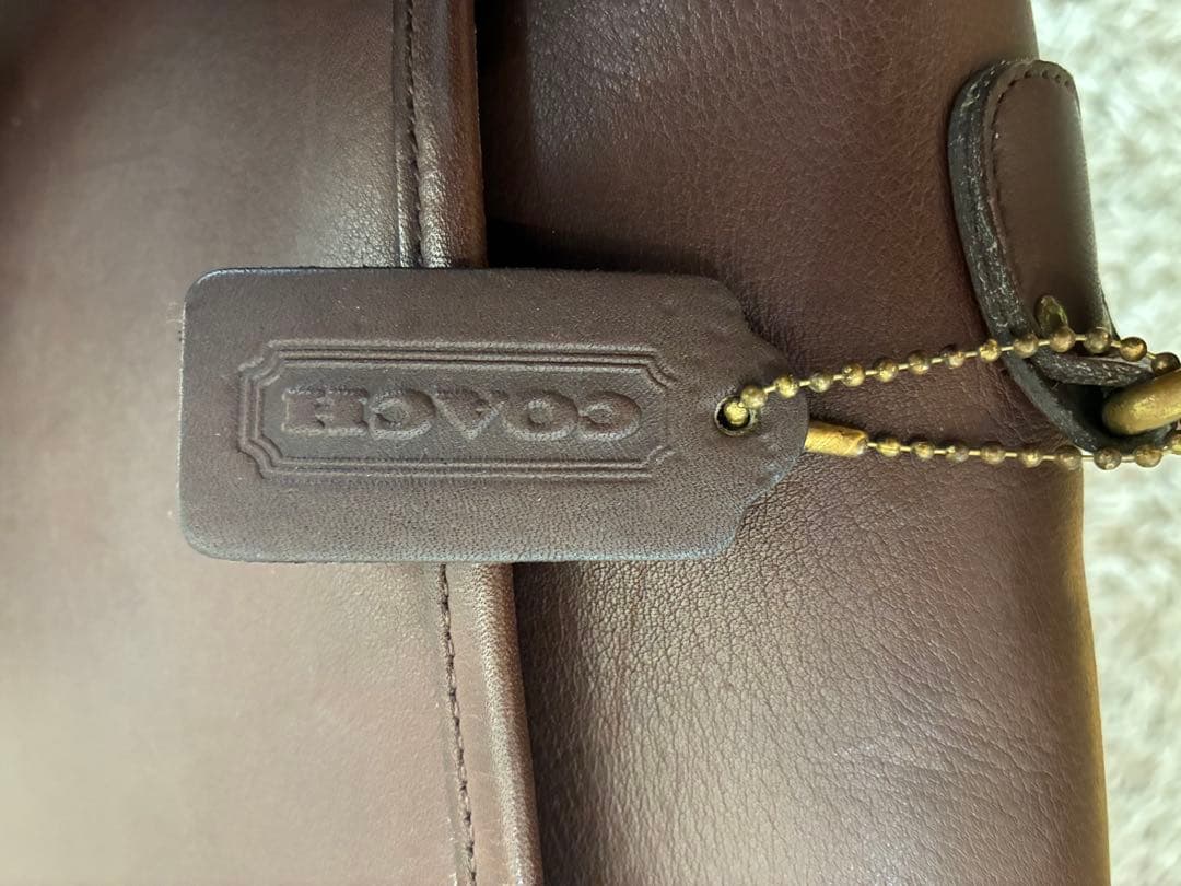 ヴィンテージCOACH ダークブラウン レザー ビジネスバッグ　USA製
