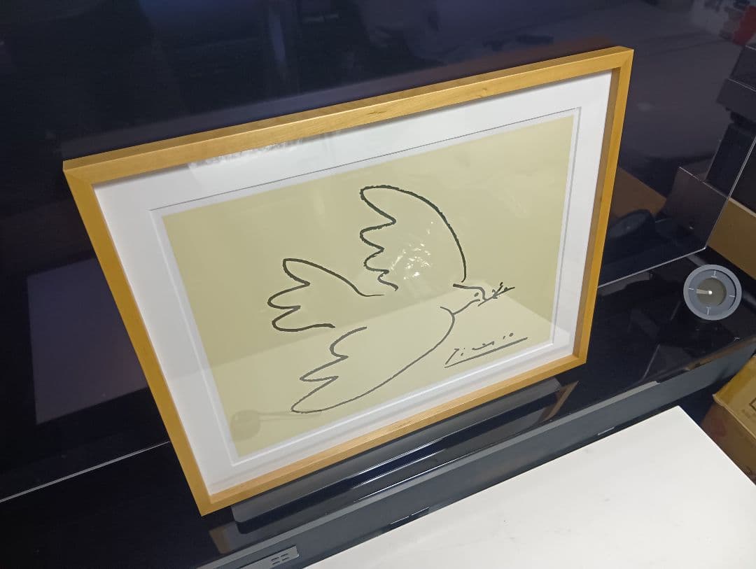 人気　美品　パブロ・ピカソ　Dove of Peace　ポスター　ウッドフレーム