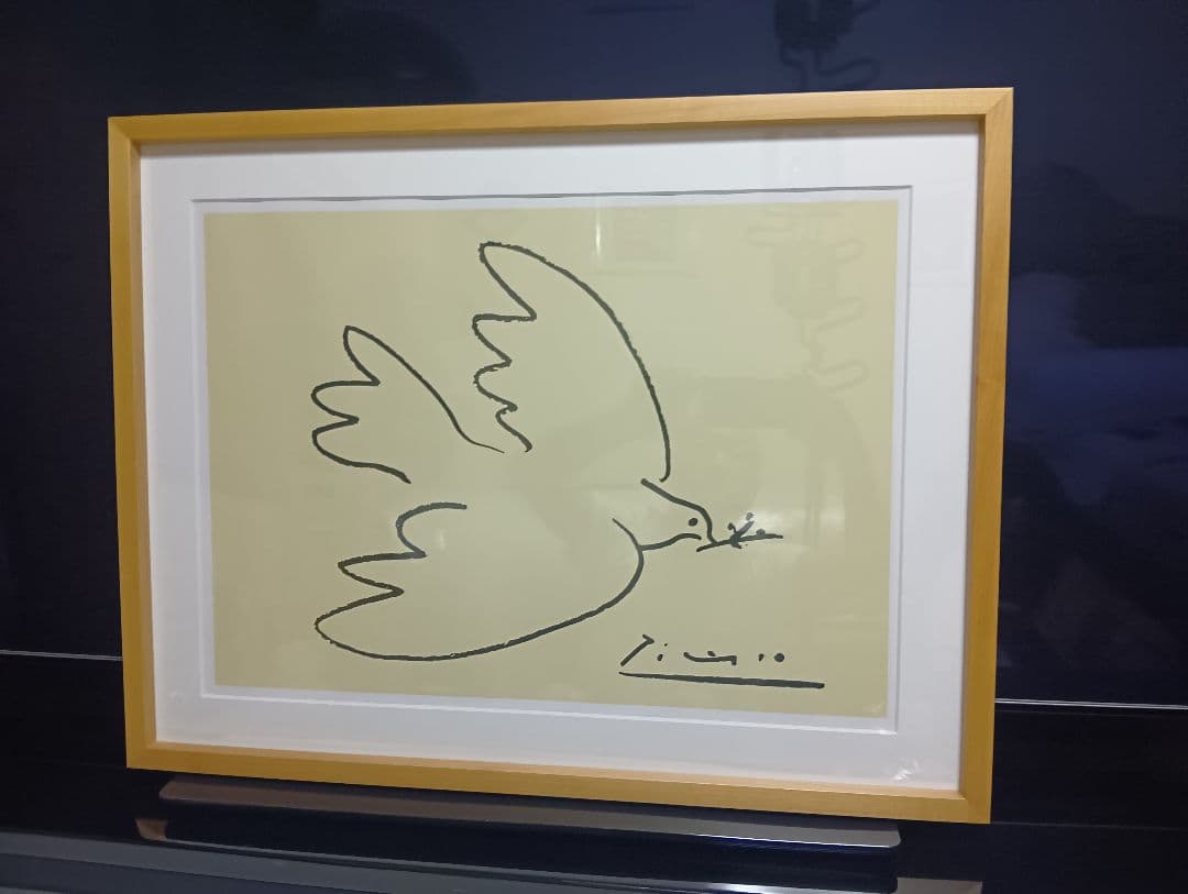 人気　美品　パブロ・ピカソ　Dove of Peace　ポスター　ウッドフレーム