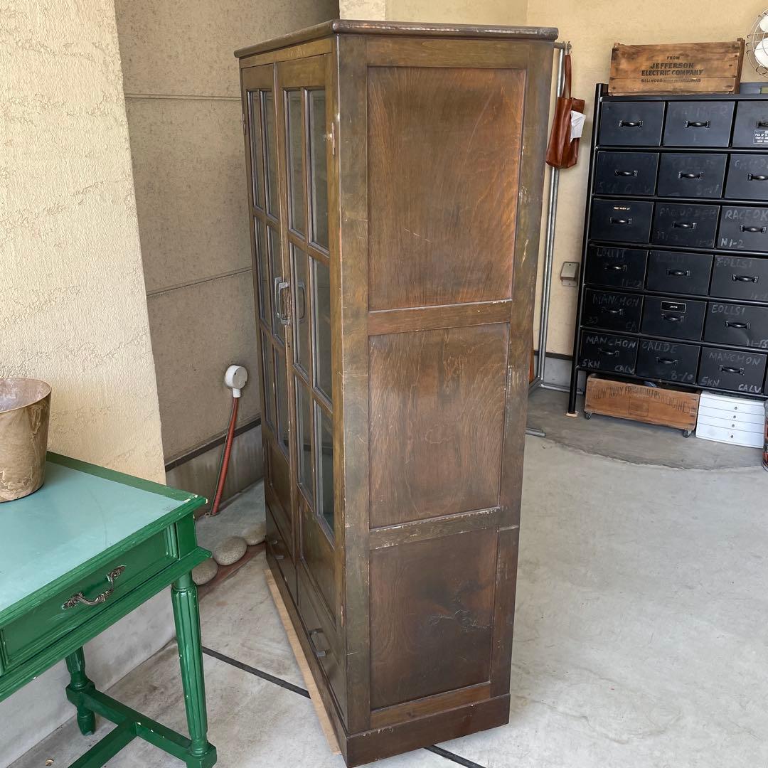 ヴィンテージ 古家具 キャビネット 飾り棚 無垢材 レトロ アンティーク