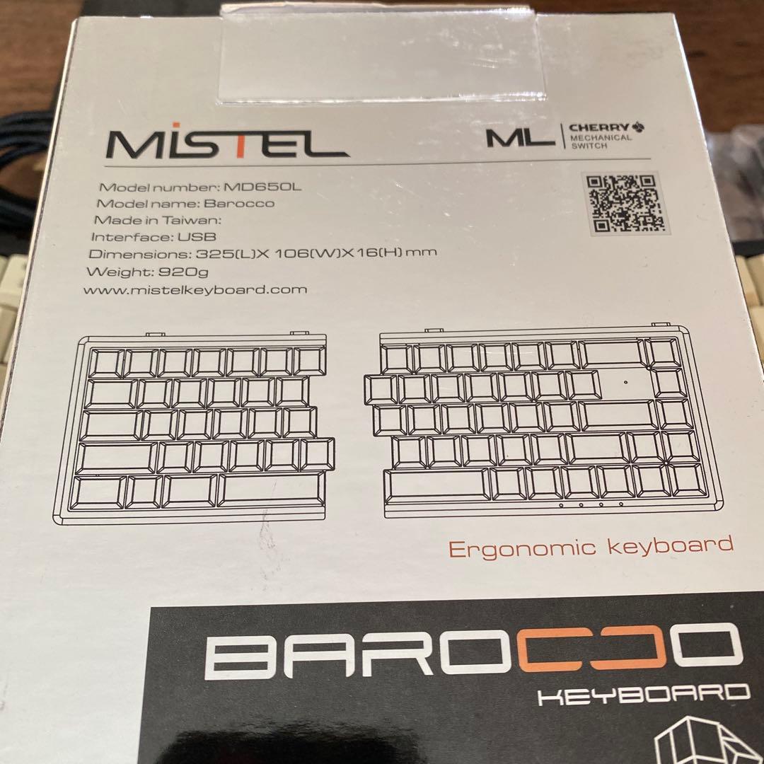 MISTEL Barocco MD650L分割キーボード 英語配列Cherry