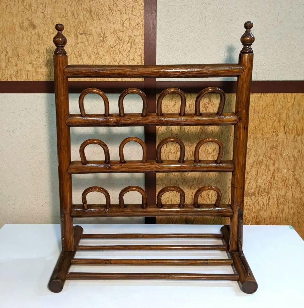 籐　ラタン　スリッパ立て　レトロ　アンティーク