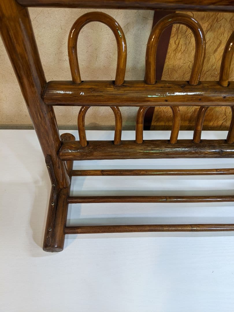 籐　ラタン　スリッパ立て　レトロ　アンティーク