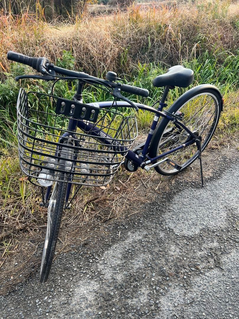 名古屋市内お届け無料青いクロスバイク 前方バスケット付き