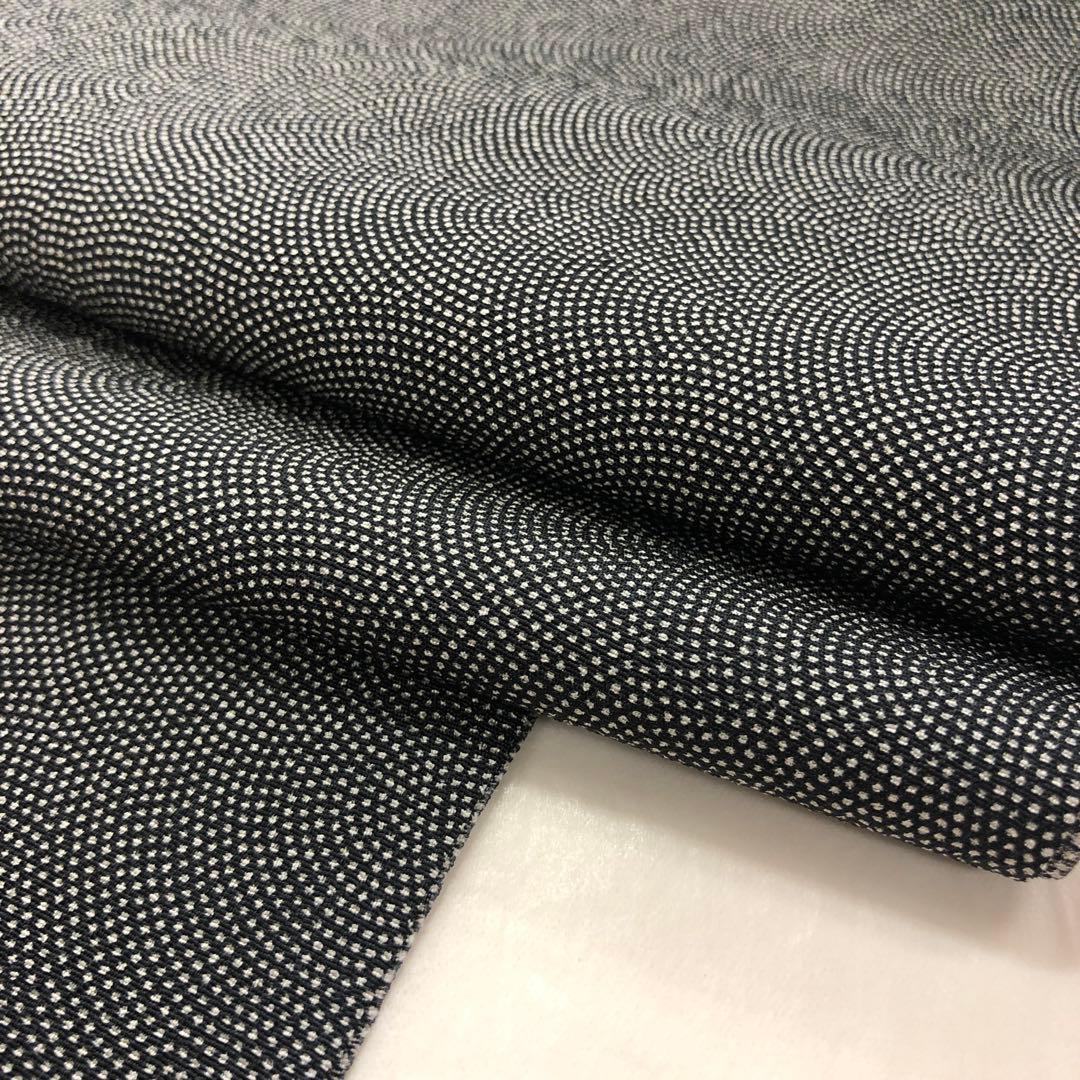 新品 東レ シルック 小紋 反物 江戸小紋 鮫 鮫小紋 黒