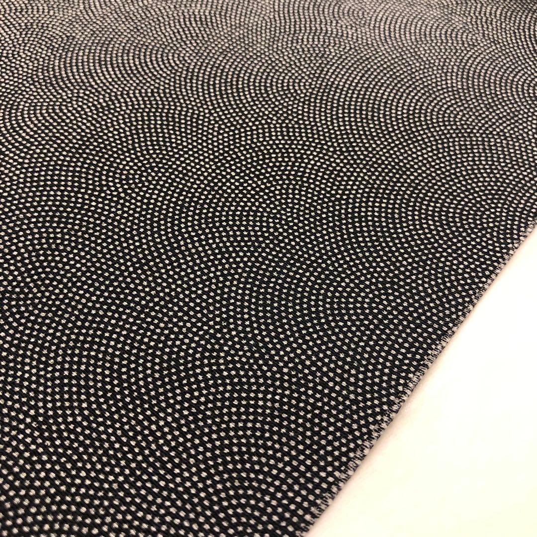 新品 東レ シルック 小紋 反物 江戸小紋 鮫 鮫小紋 黒