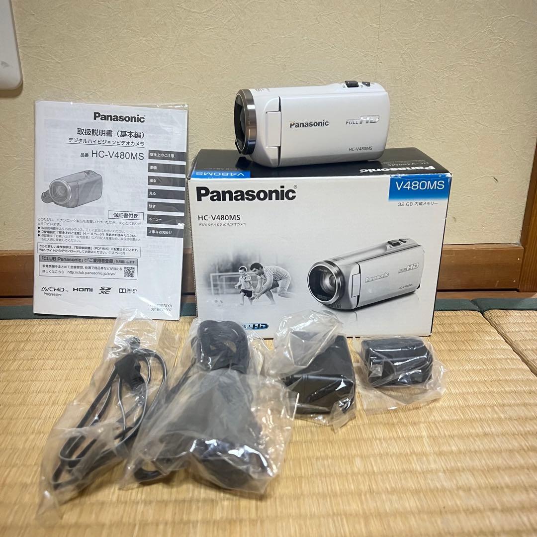 【未使用】パナソニック HC-V480MS-W　デジタルハイビジョンカメラ