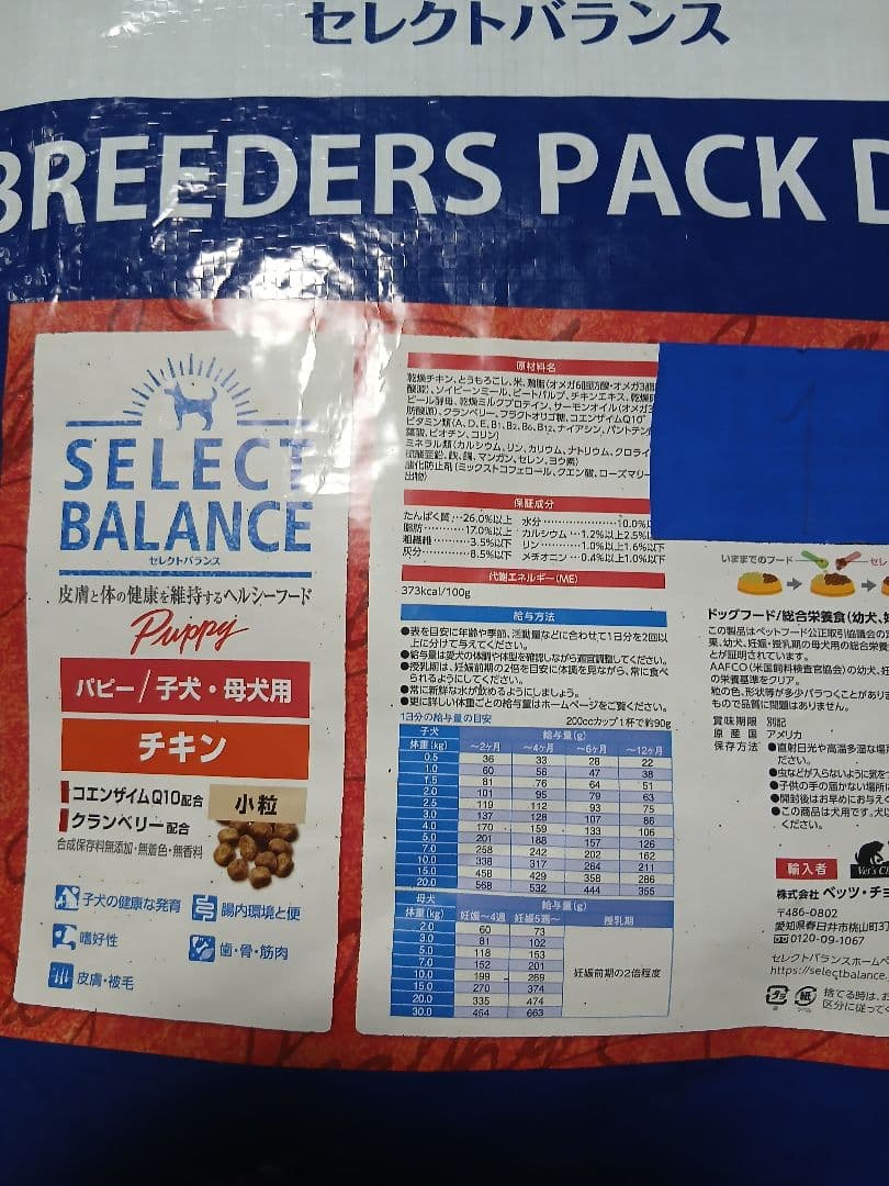 ベッツチョイス セレクトバランス パピー チキン 小粒 15Kg　①