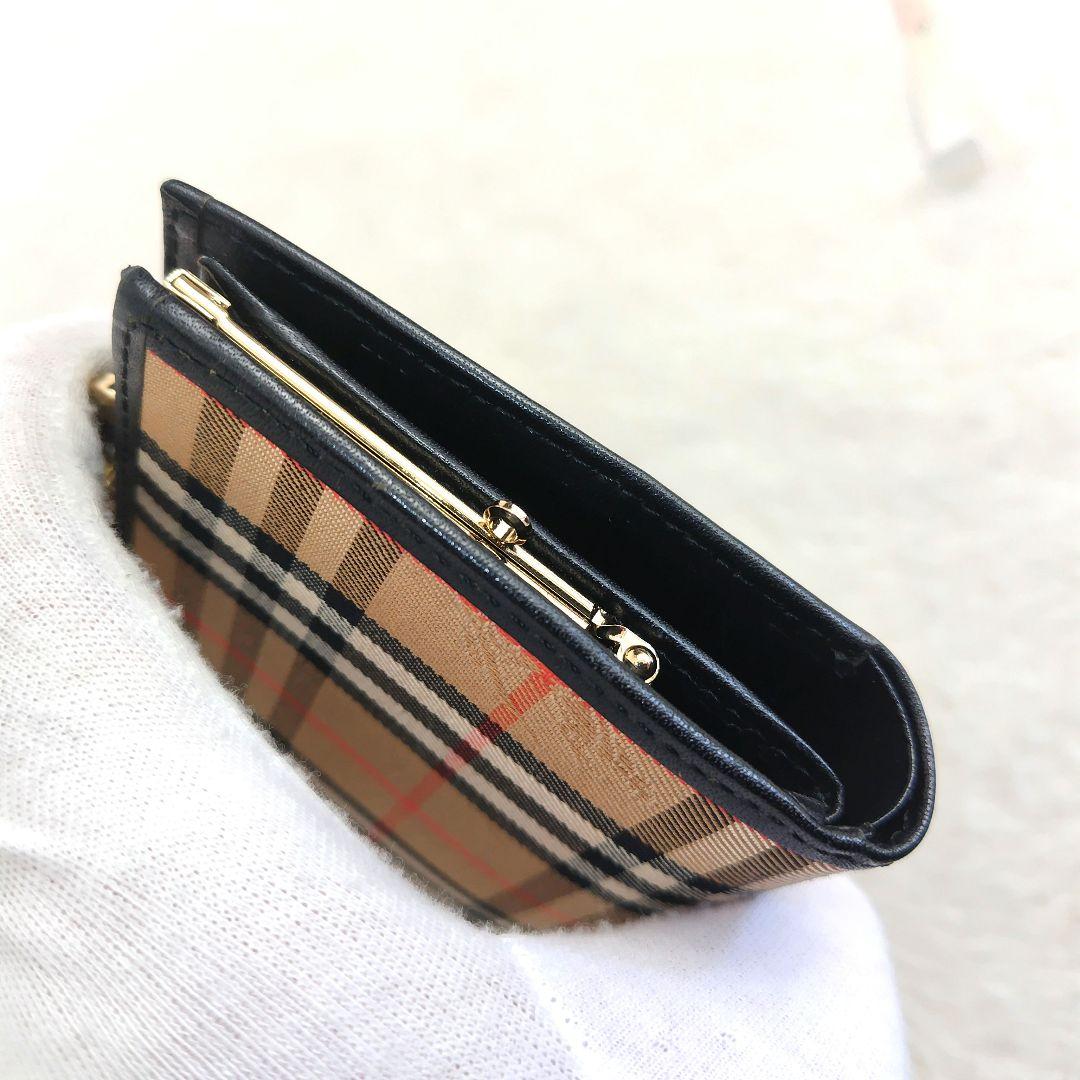✨外観美品✨Burberrys　ヴィンテージ　ノバチェック　がま口二つ折り財布